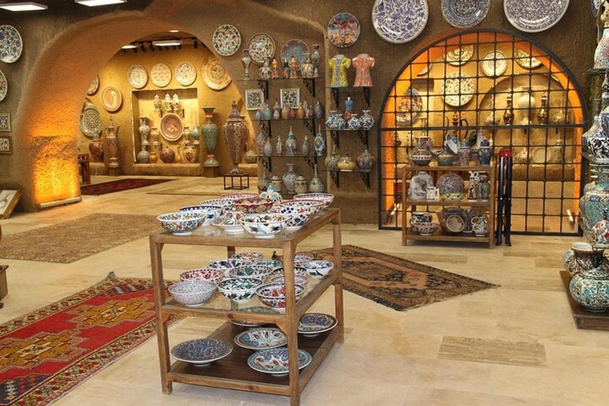 a store filled with bowls and plates on display