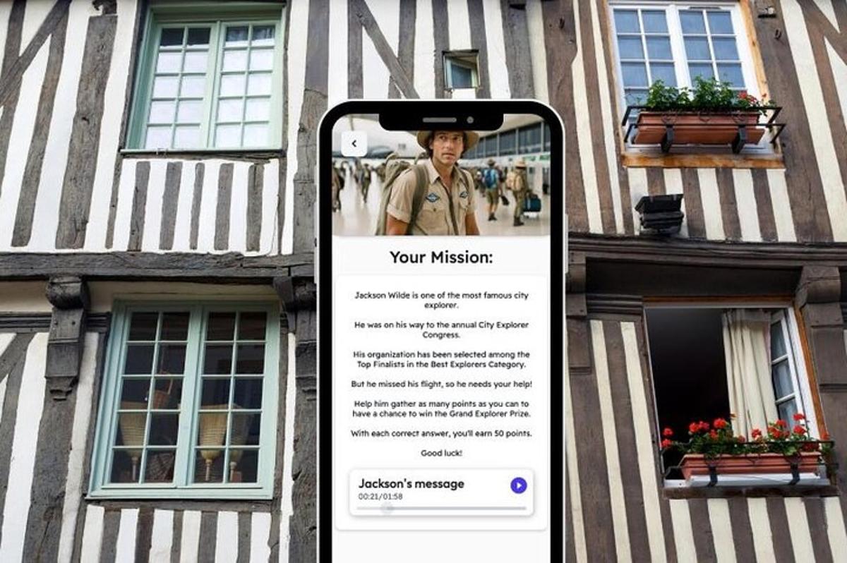 a cell phone sitting in front of a building