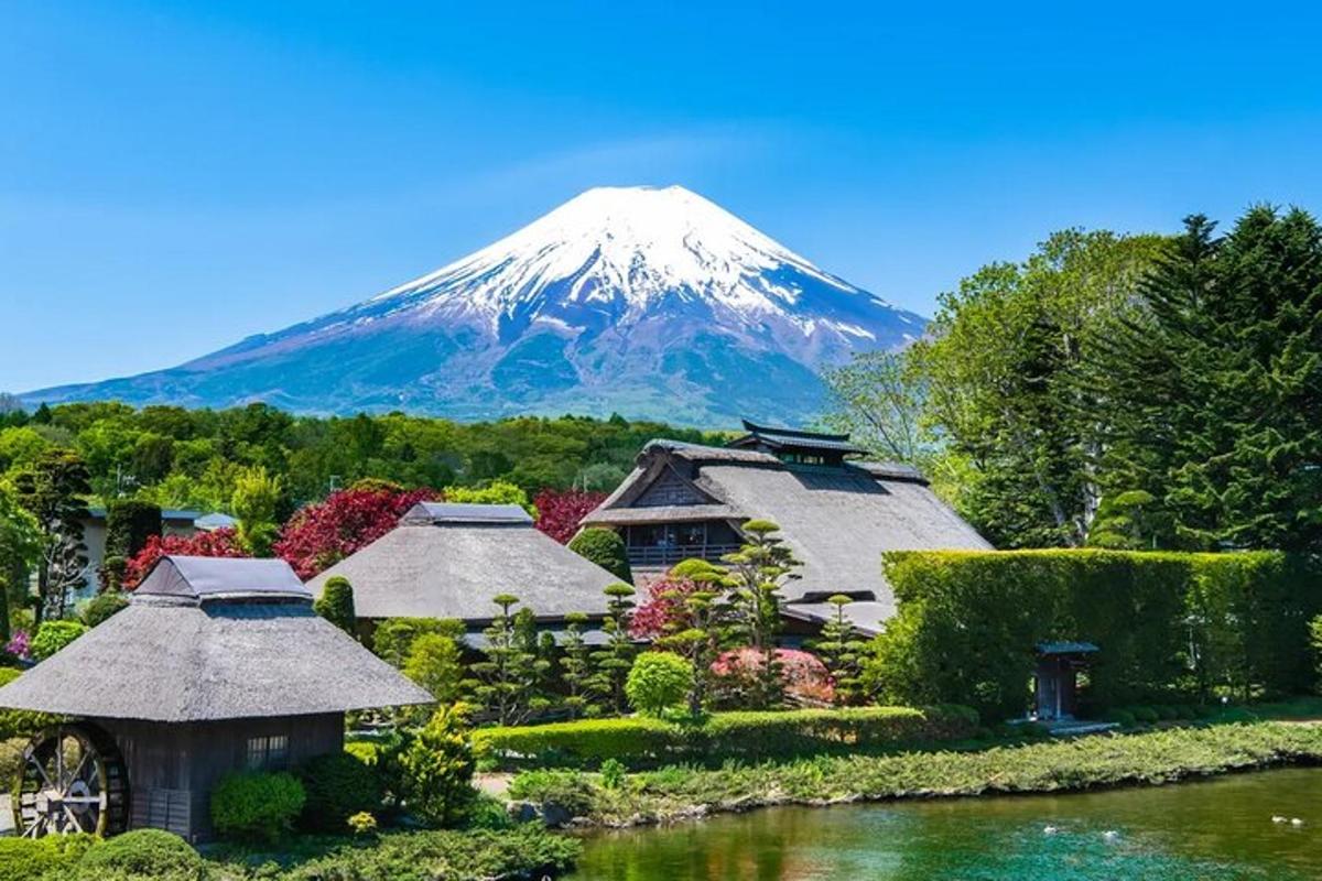 a mountain in the distance with a house and a mountain