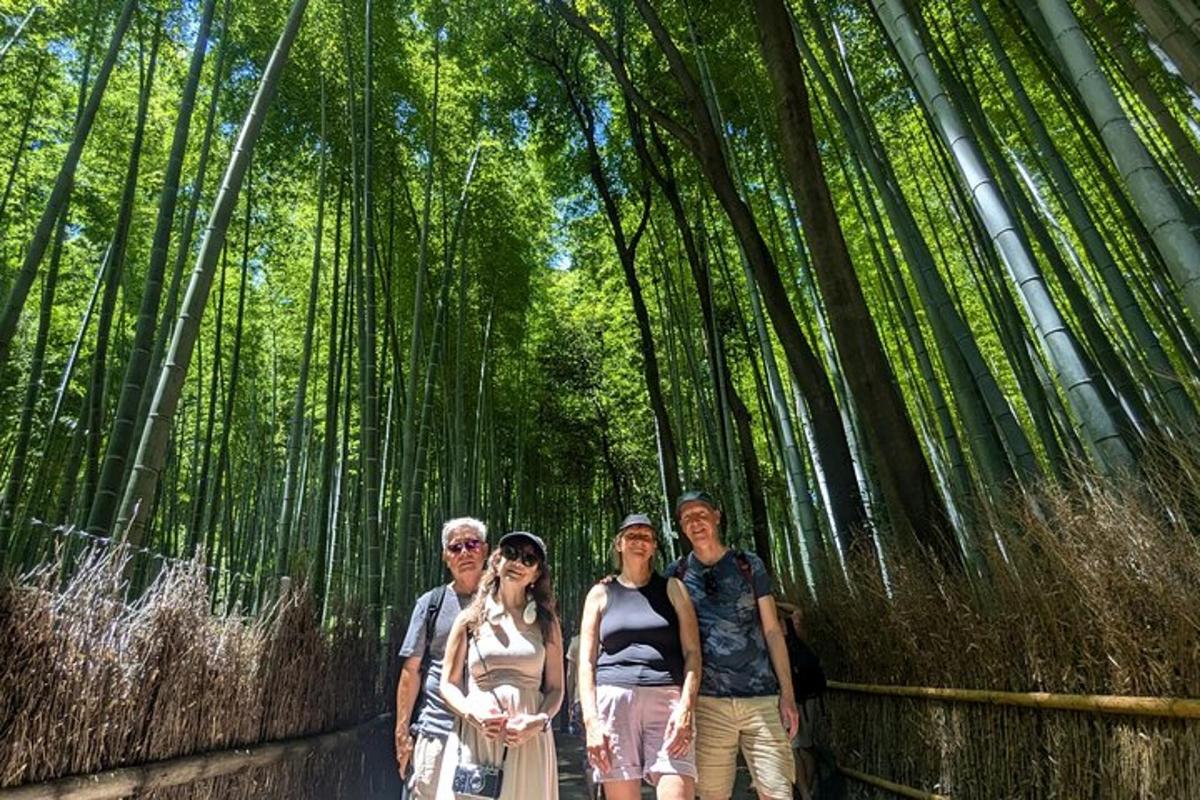 一群人站在竹林里