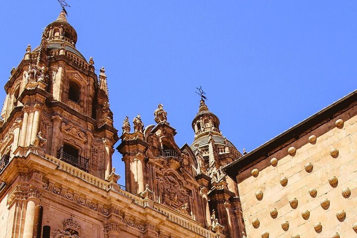 a large building with turrets on top of it