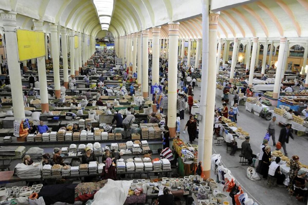 an overhead view of a market in a large building
