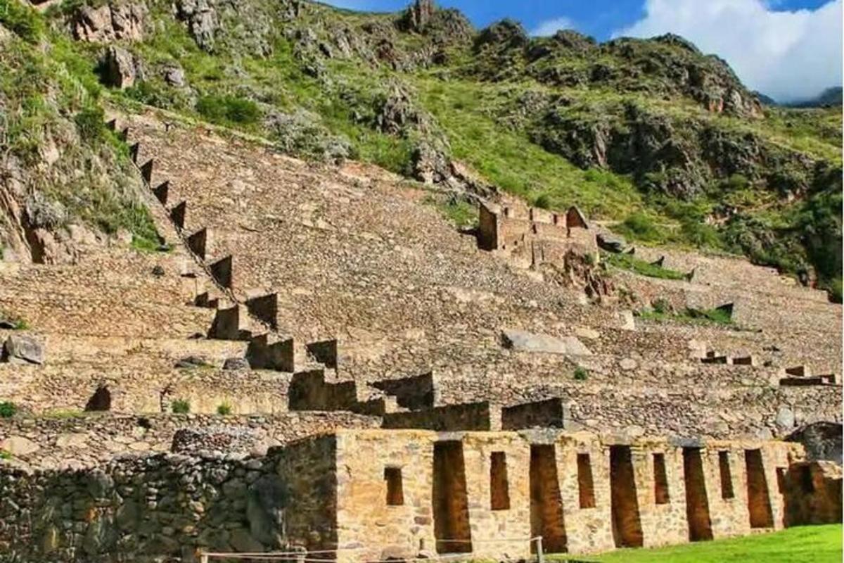 um grupo de degraus de pedra em uma montanha