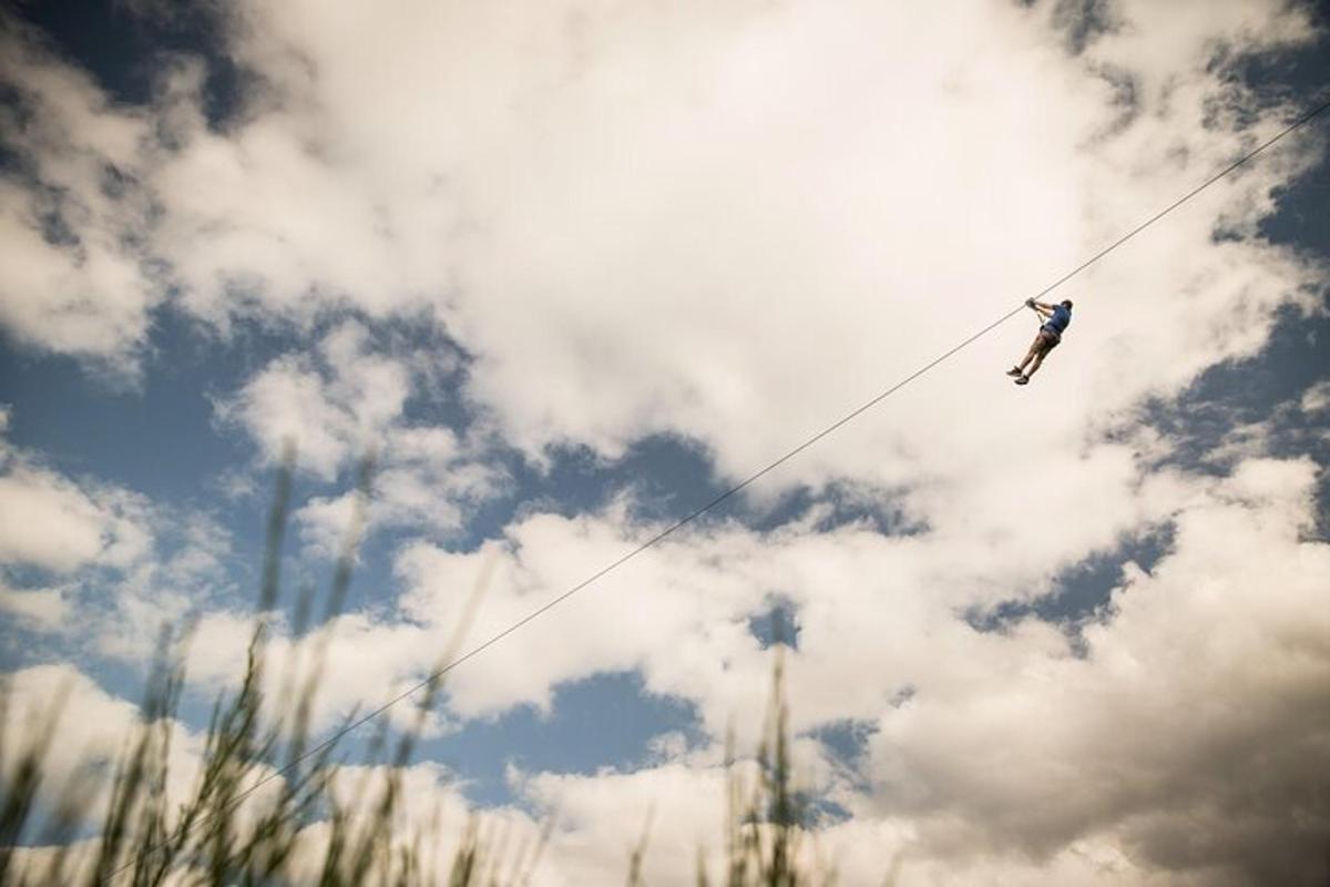 a person is flying a kite in the sky