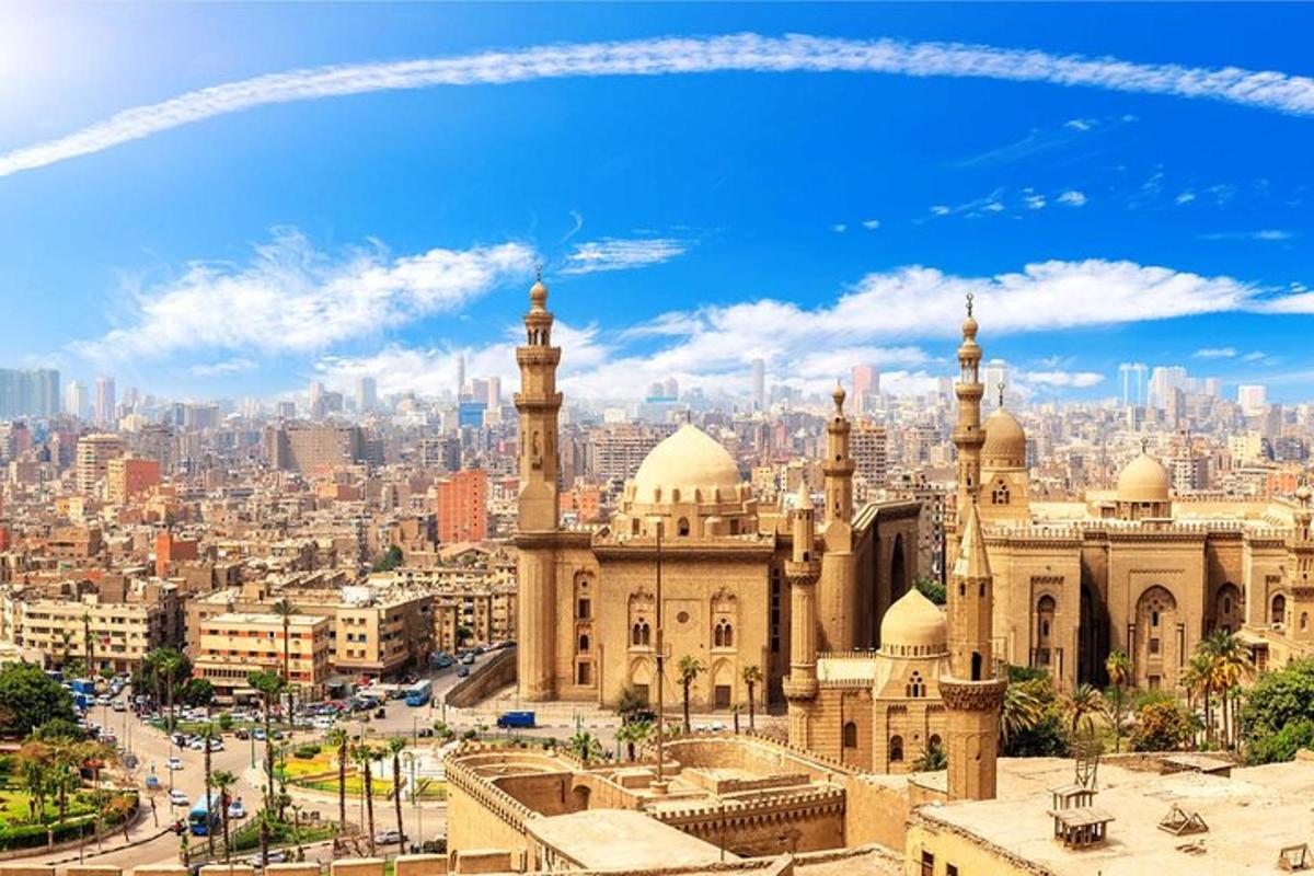 un gran edifici amb una ciutat al fons