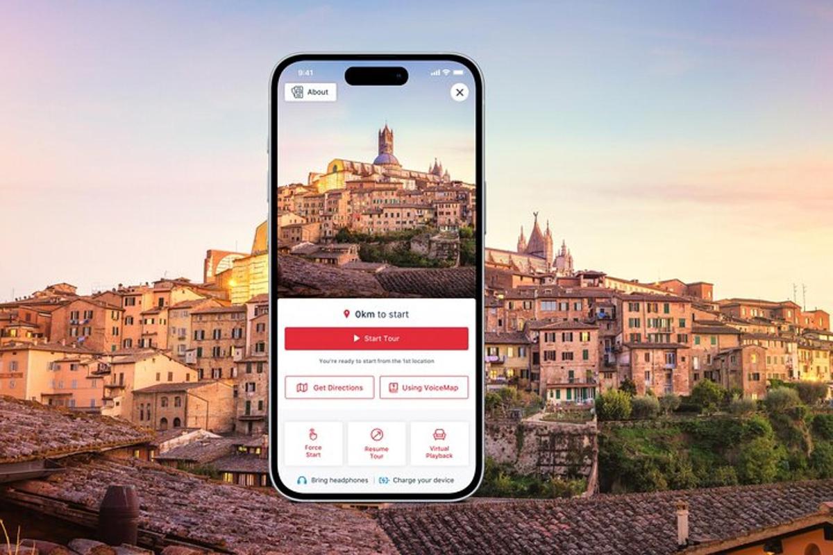 an iphone taking a picture of a city
