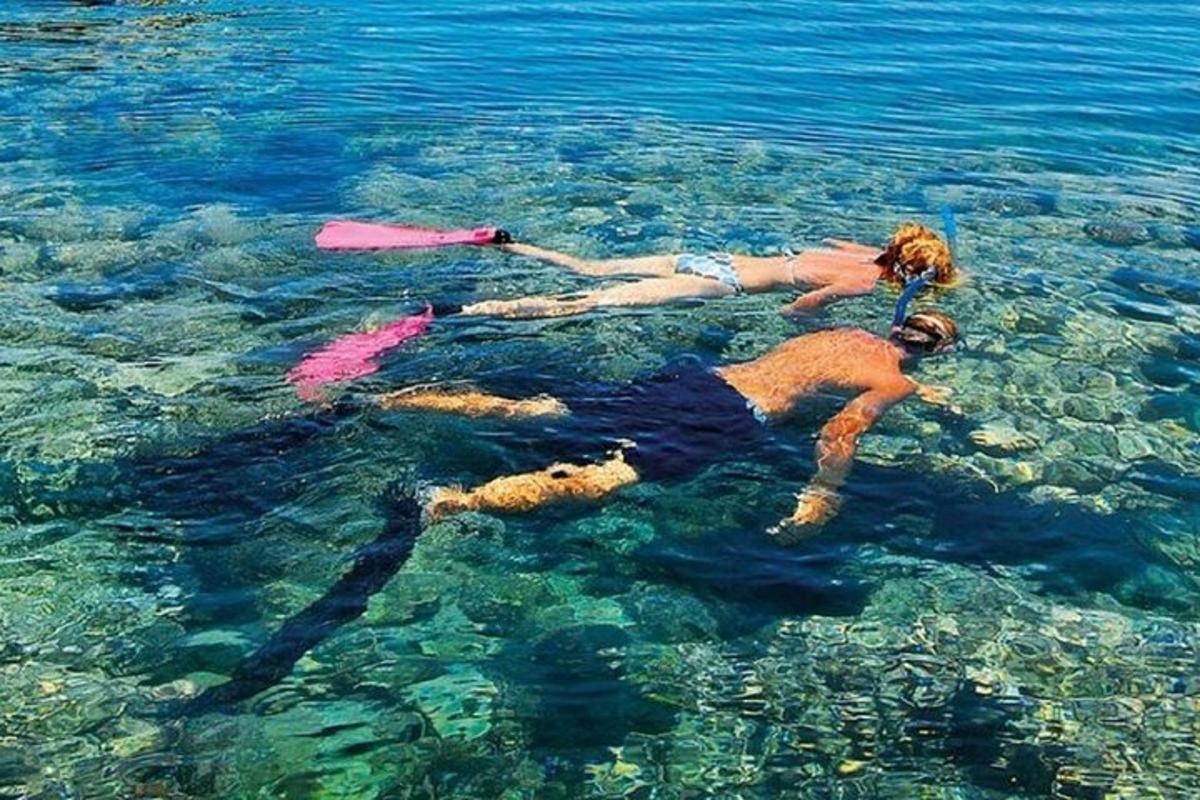 due persone che nuotano nell'acqua dell'oceano
