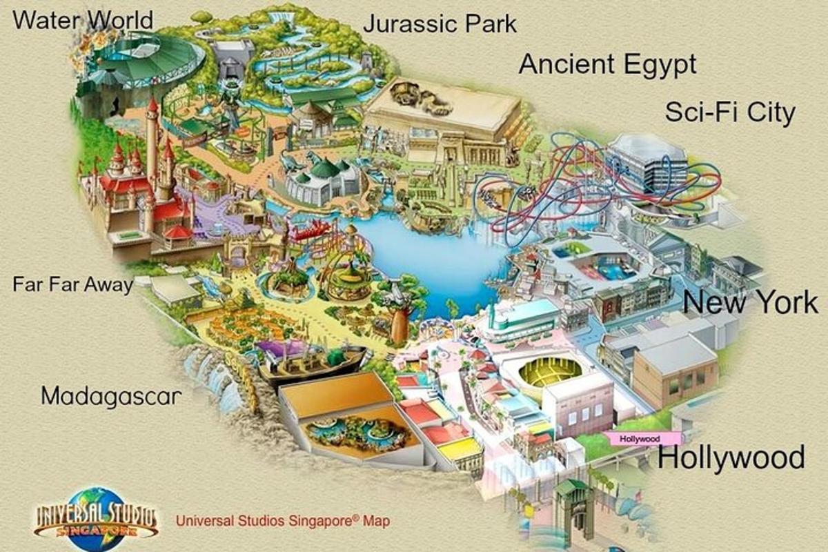 a map of the water park at the theme park