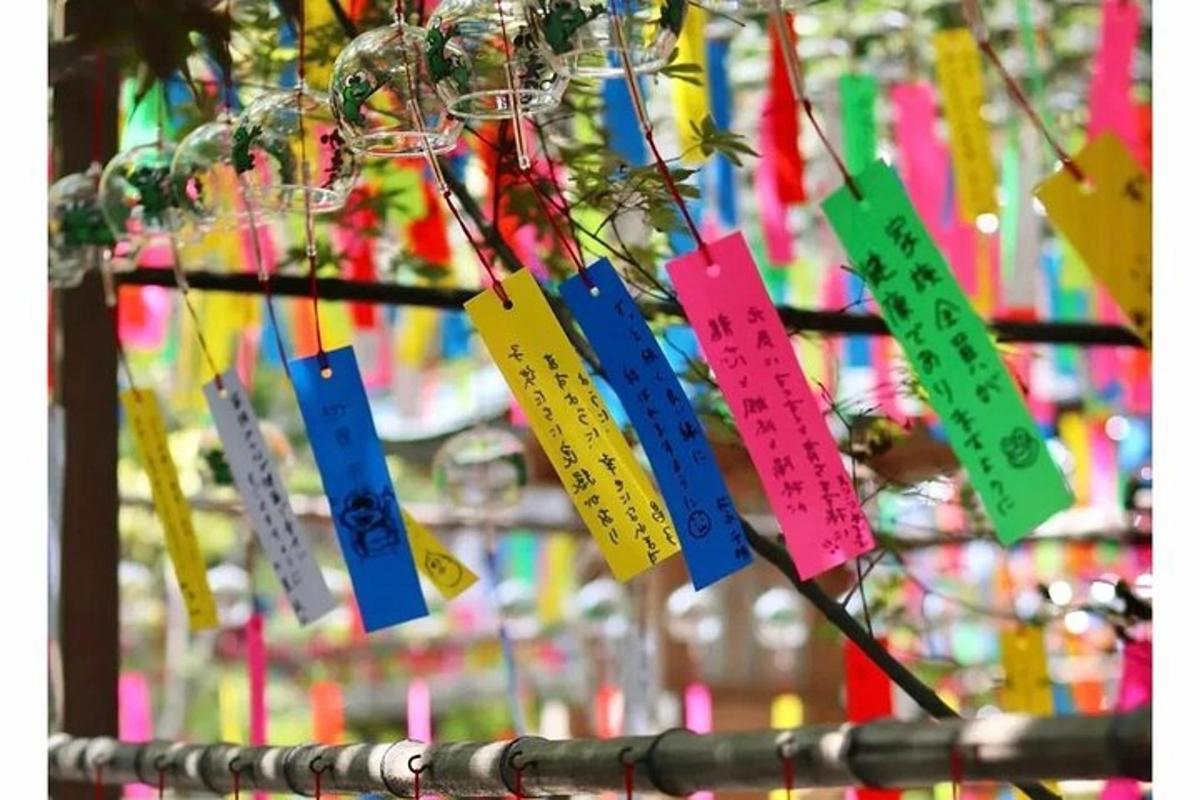 a bunch of different colored tags hanging from a pole