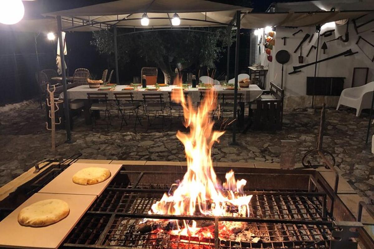 terrassi keskel tulega grill