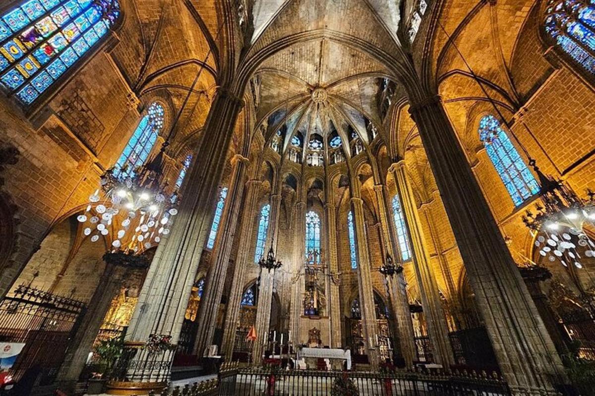 a large cathedral with stained glass windows in it