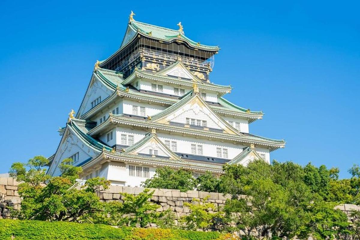 a tall tower with trees in front of it