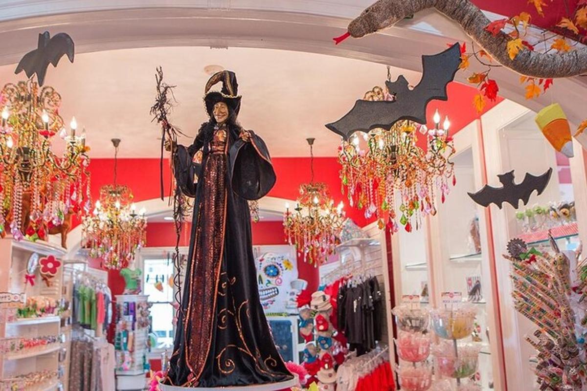 a statue of a woman in a costume in a store