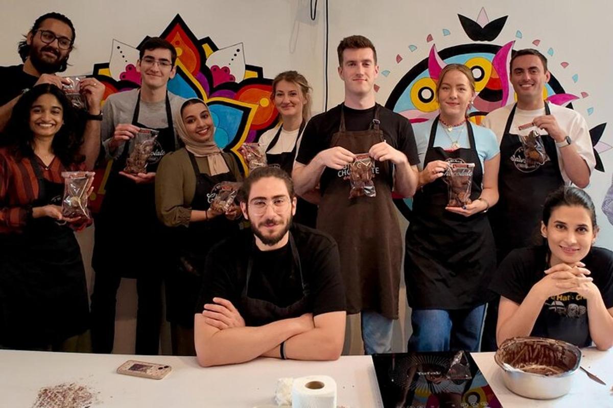 a group of people posing for a picture in a room