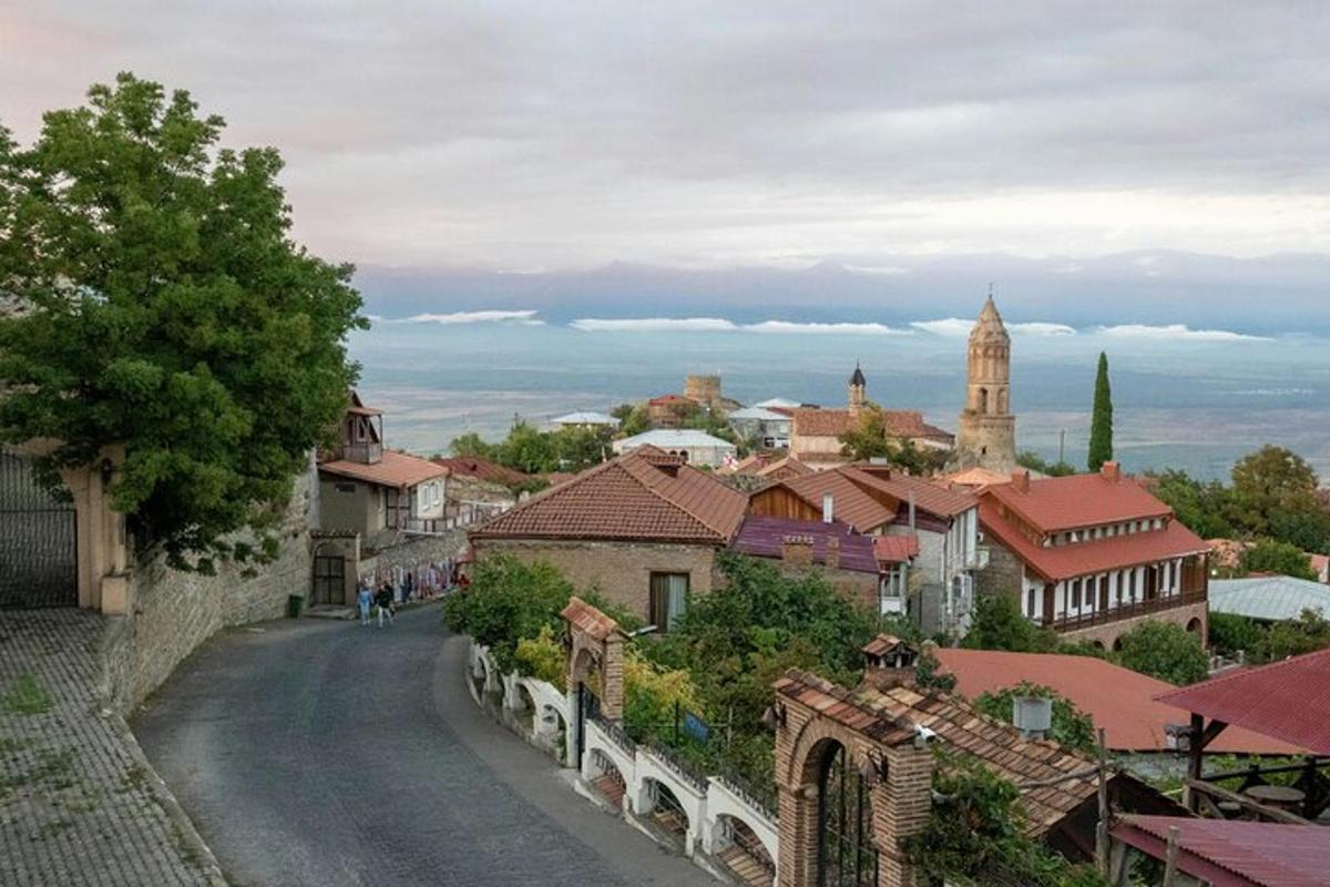 μια θέα μιας πόλης με έναν δρόμο και κτίρια