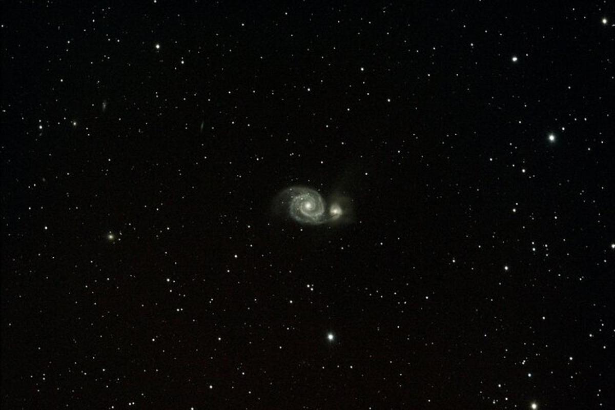 pohled na vesmír s galaxií