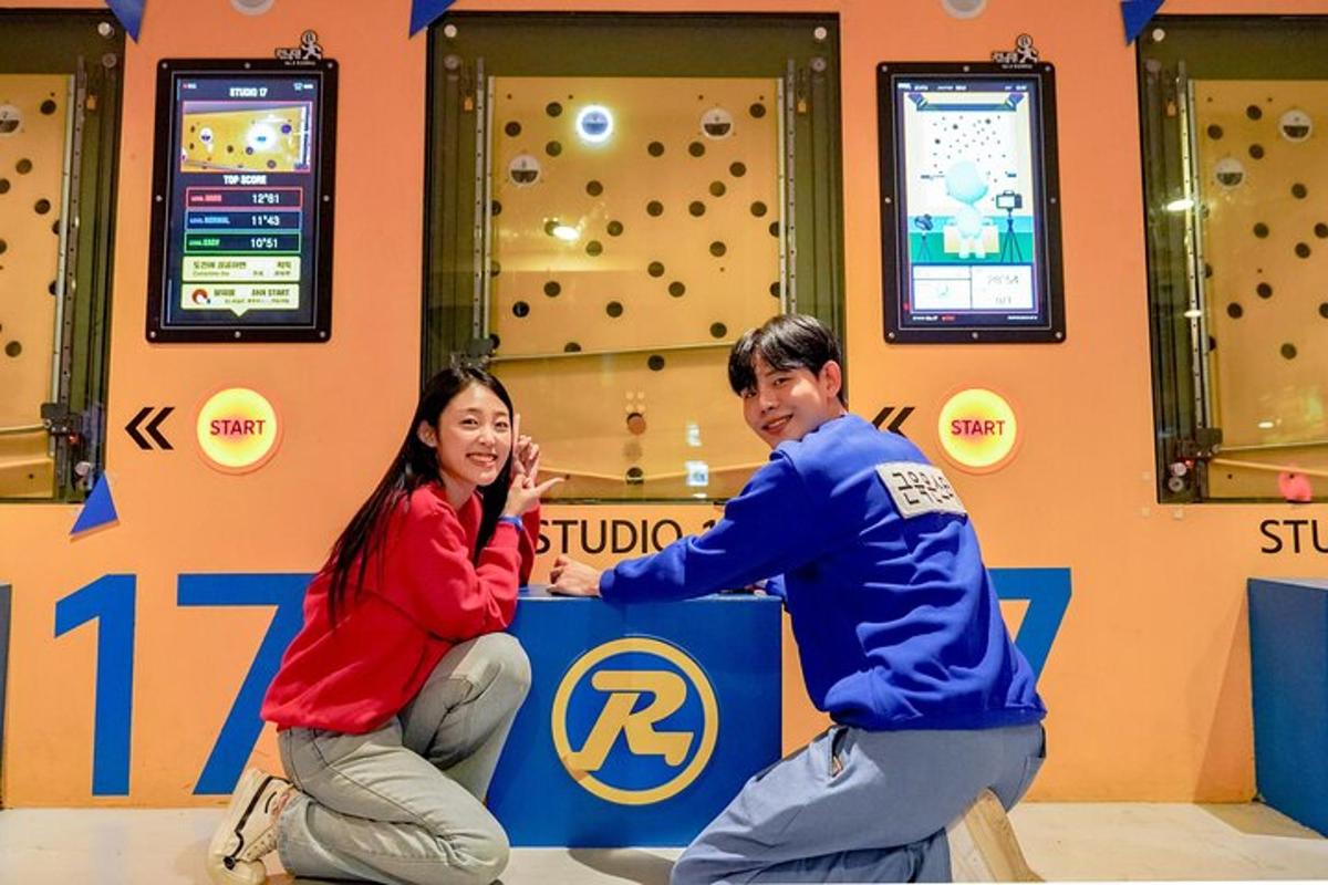 a man and a woman playing a video game