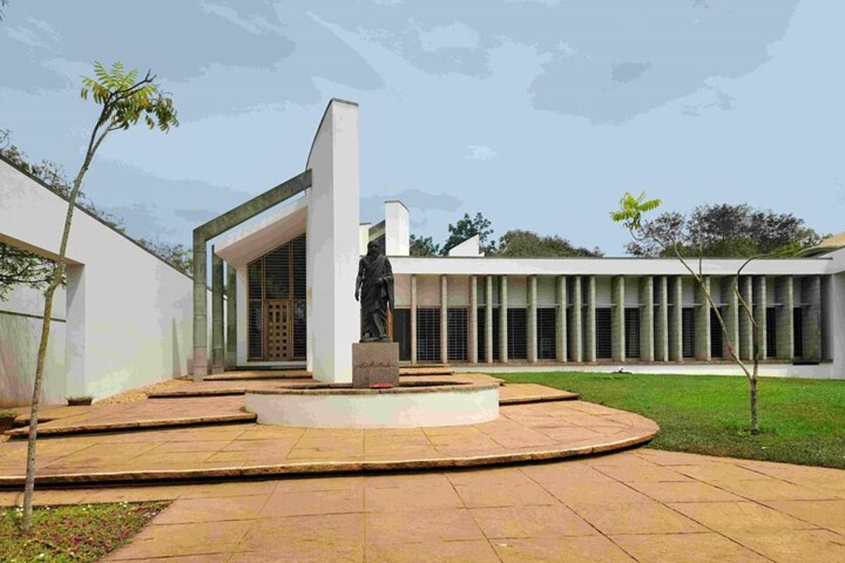 a building with a statue in front of it