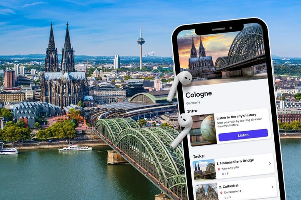 Un iPhone con una vista de una ciudad.