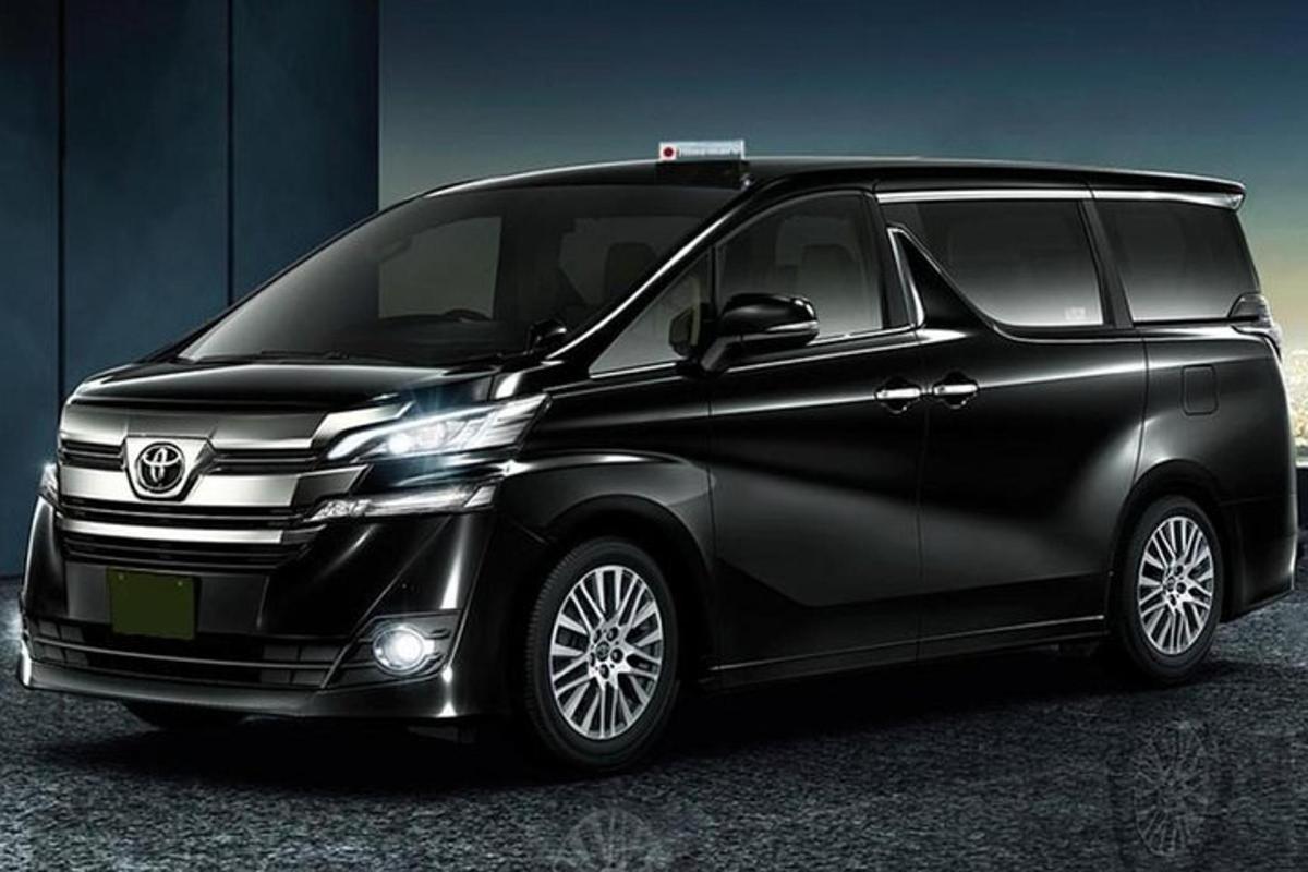 a black van is parked in a building