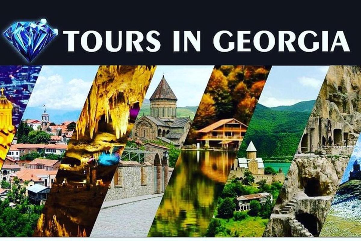 eine Collage aus Bildern von Städten in Georgien