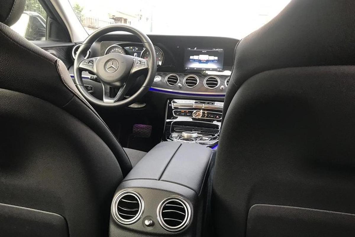 a view of the dashboard of a car