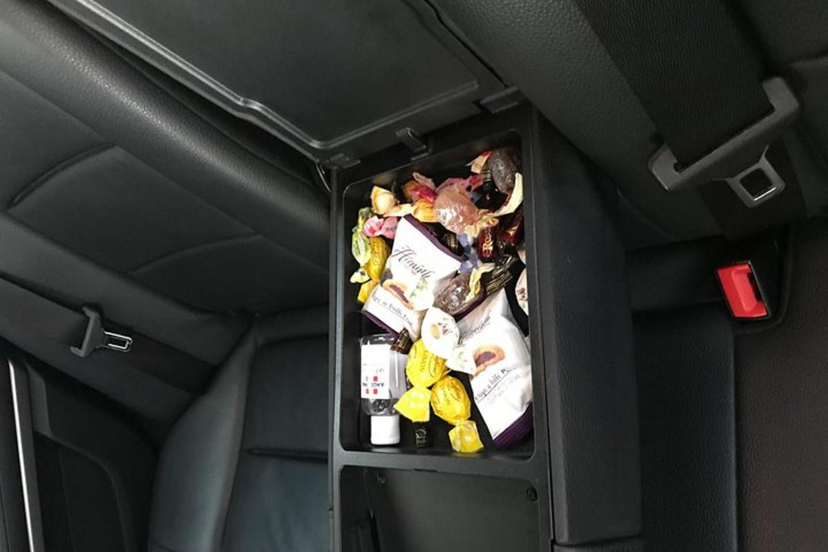 a small compartment in the back of a car