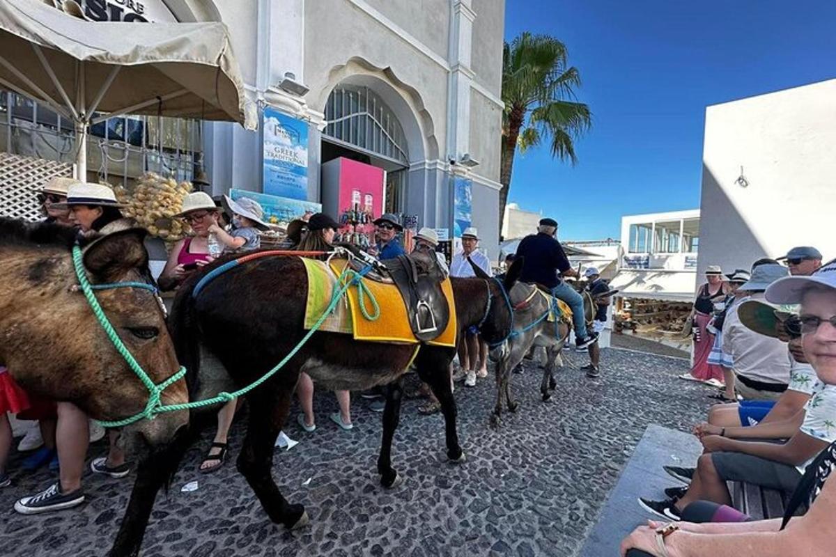 un gruppo di persone a cavallo lungo una strada