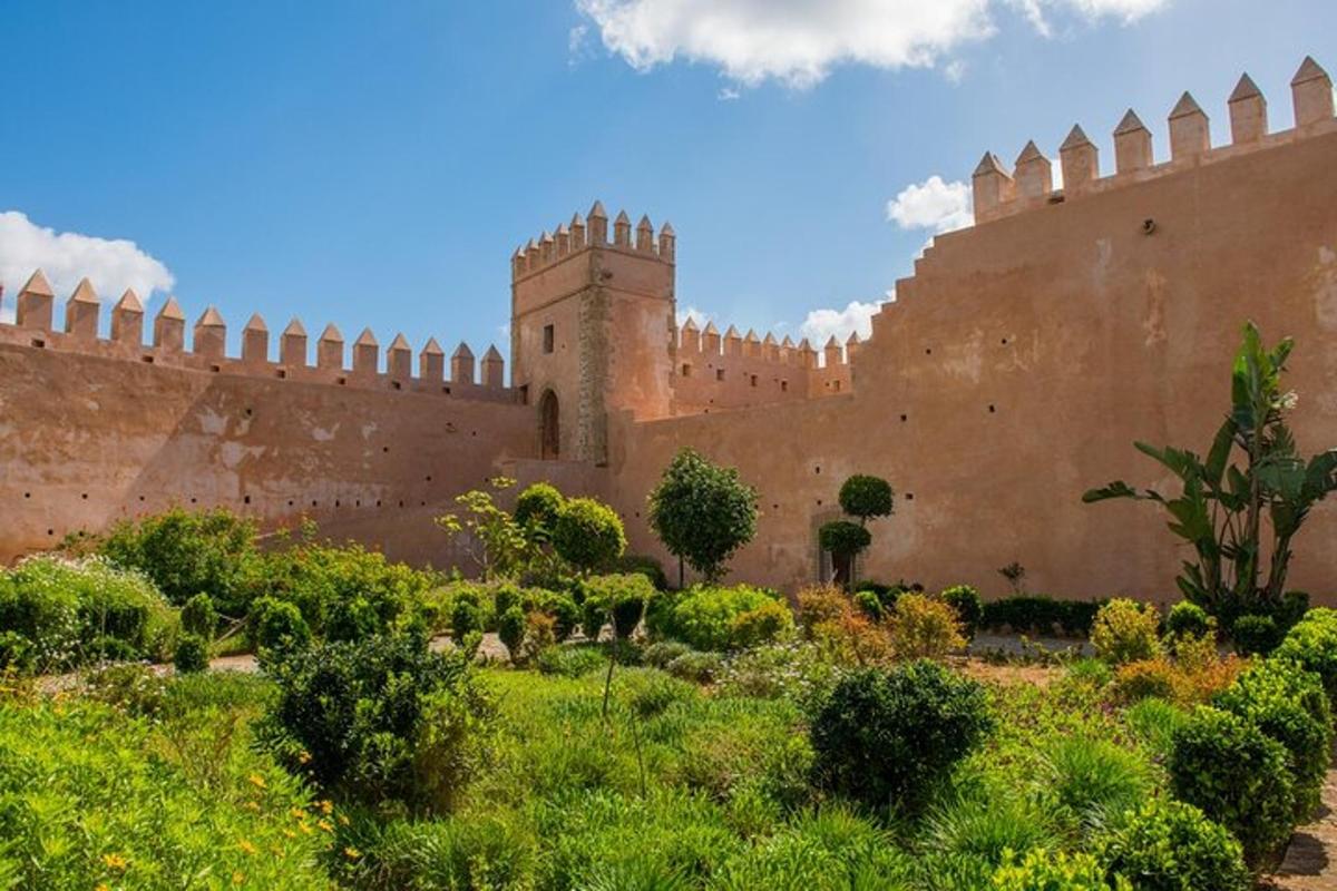 Un gran edificio de ladrillo con un jardín delante.