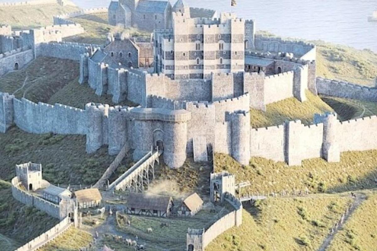 letecký pohľad na hrad na kopci