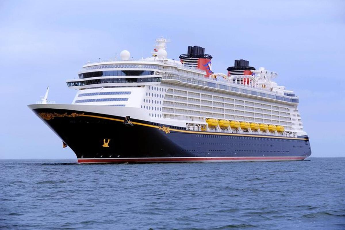 a large cruise ship sitting in the ocean