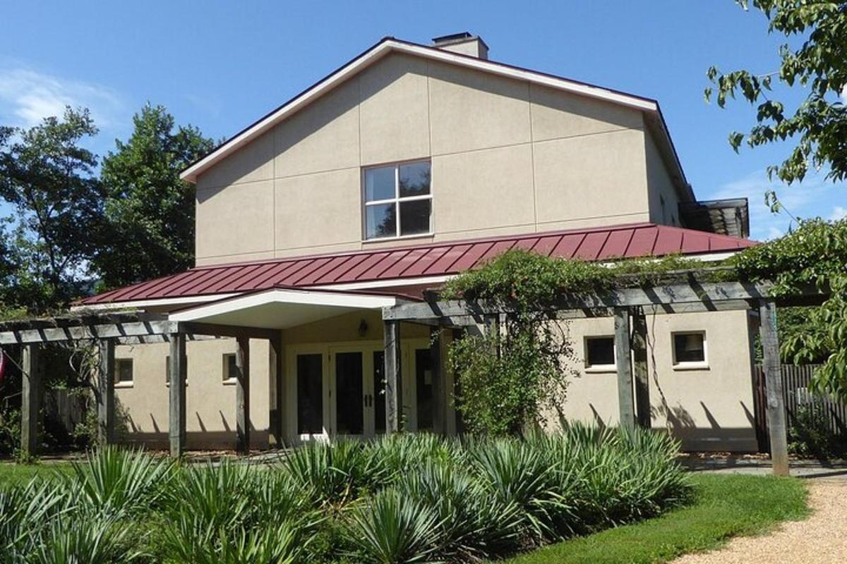 a large house with a red roof
