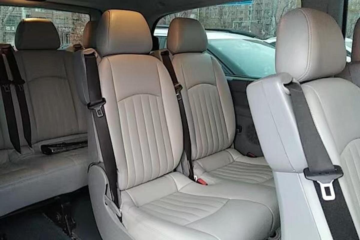 two seats in the back of a car