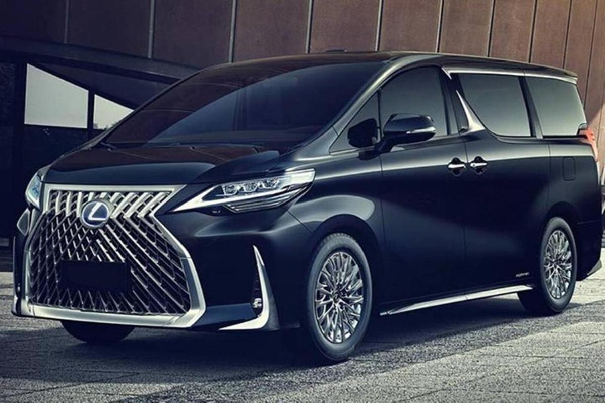 un SUV Lexus nero parcheggiato in un parcheggio