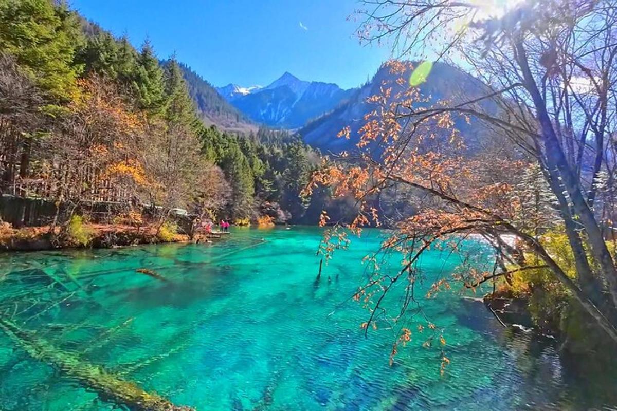 a river with turquoise water in the mountains