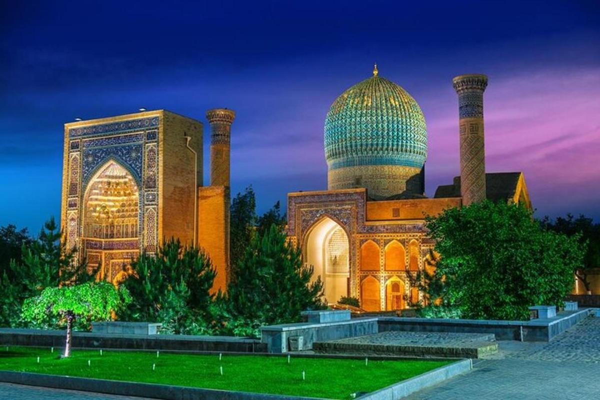 a building with a large dome and a mosque