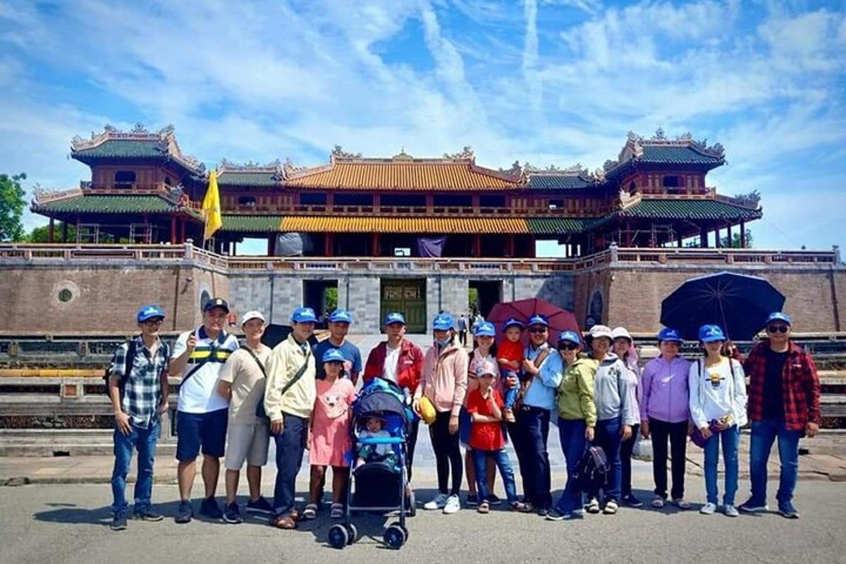 a group of people standing in front of a building