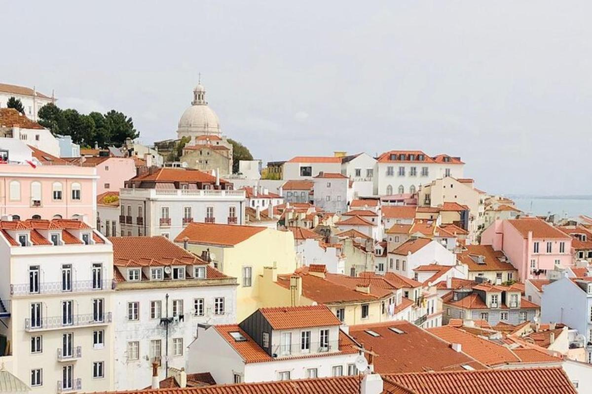 a view of a city with houses and roofs
