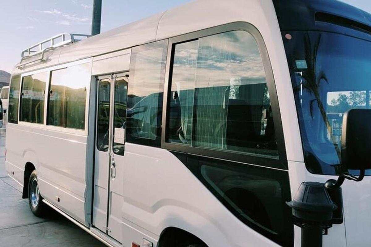 mustvalge buss pargitud parklasse
