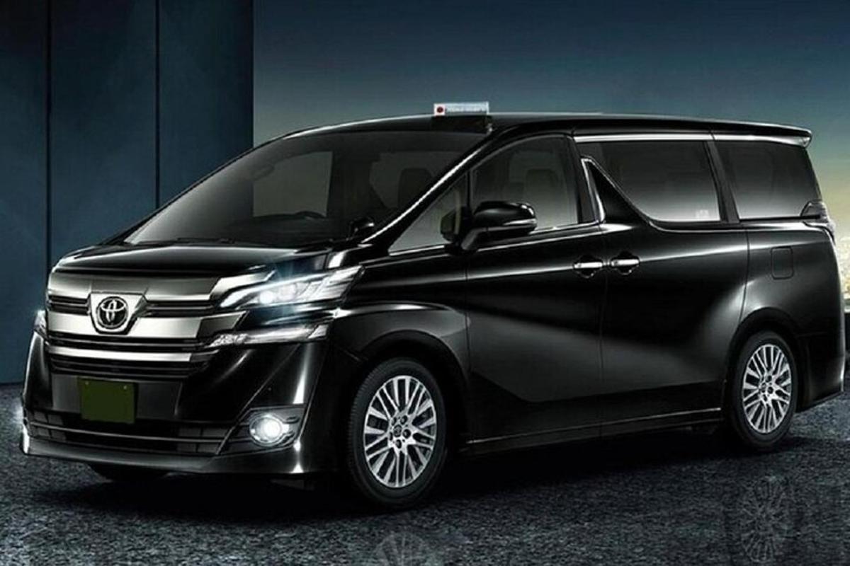 a black van is parked in a building