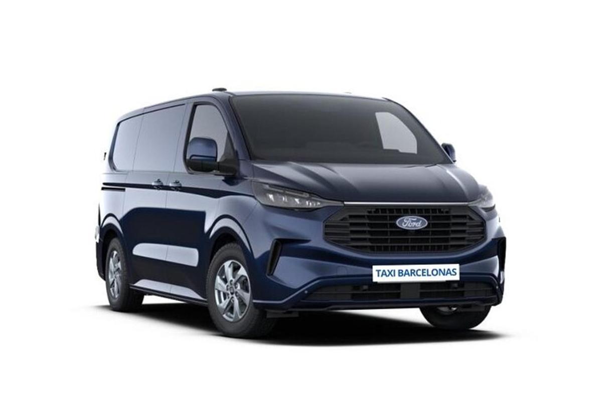 a close up of a blue van on a white background