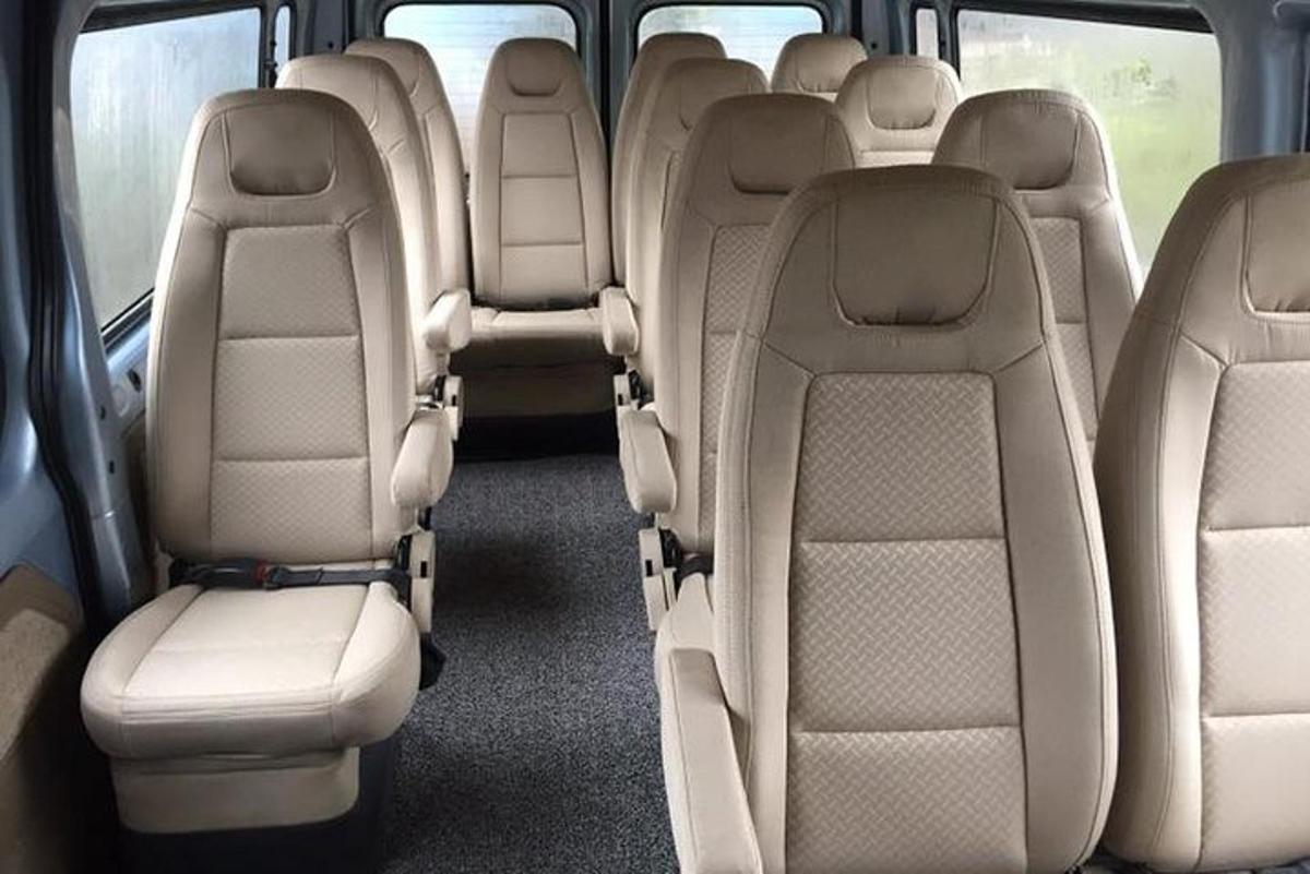 a view of the back seats of a van