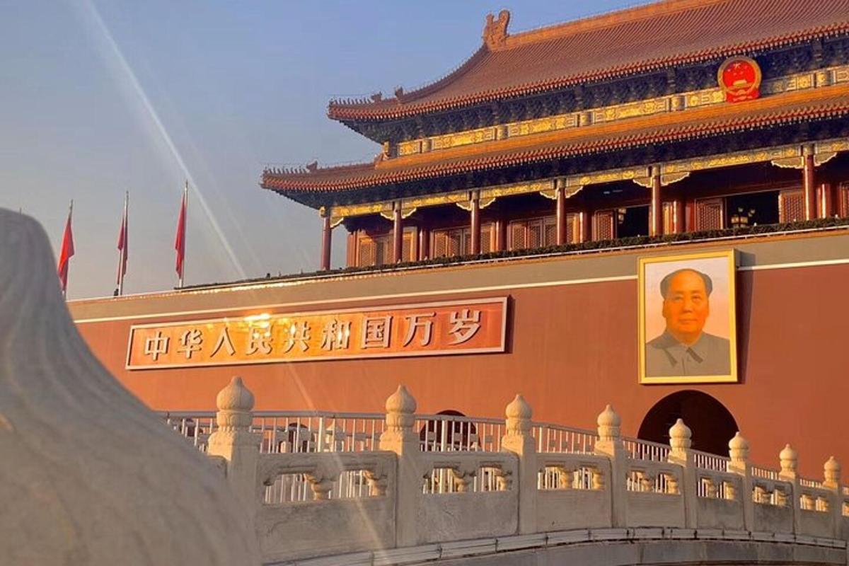 a building with a portrait of a president on it