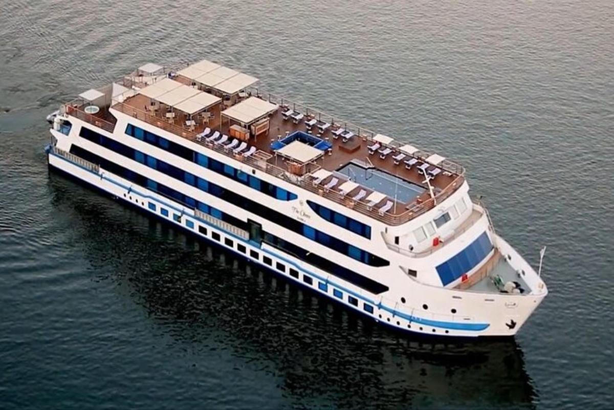 a large cruise ship sitting in the water