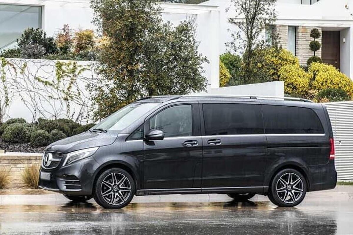 a black van parked in a parking lot