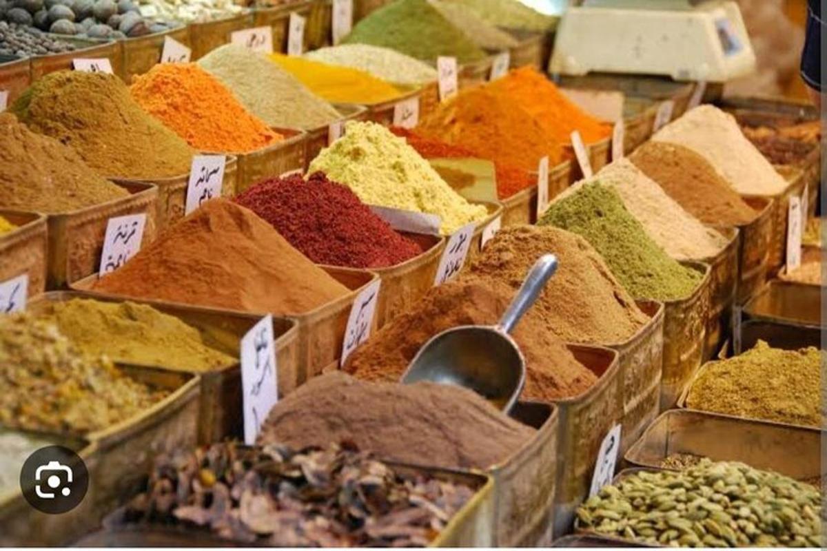 a market filled with lots of different types of spices