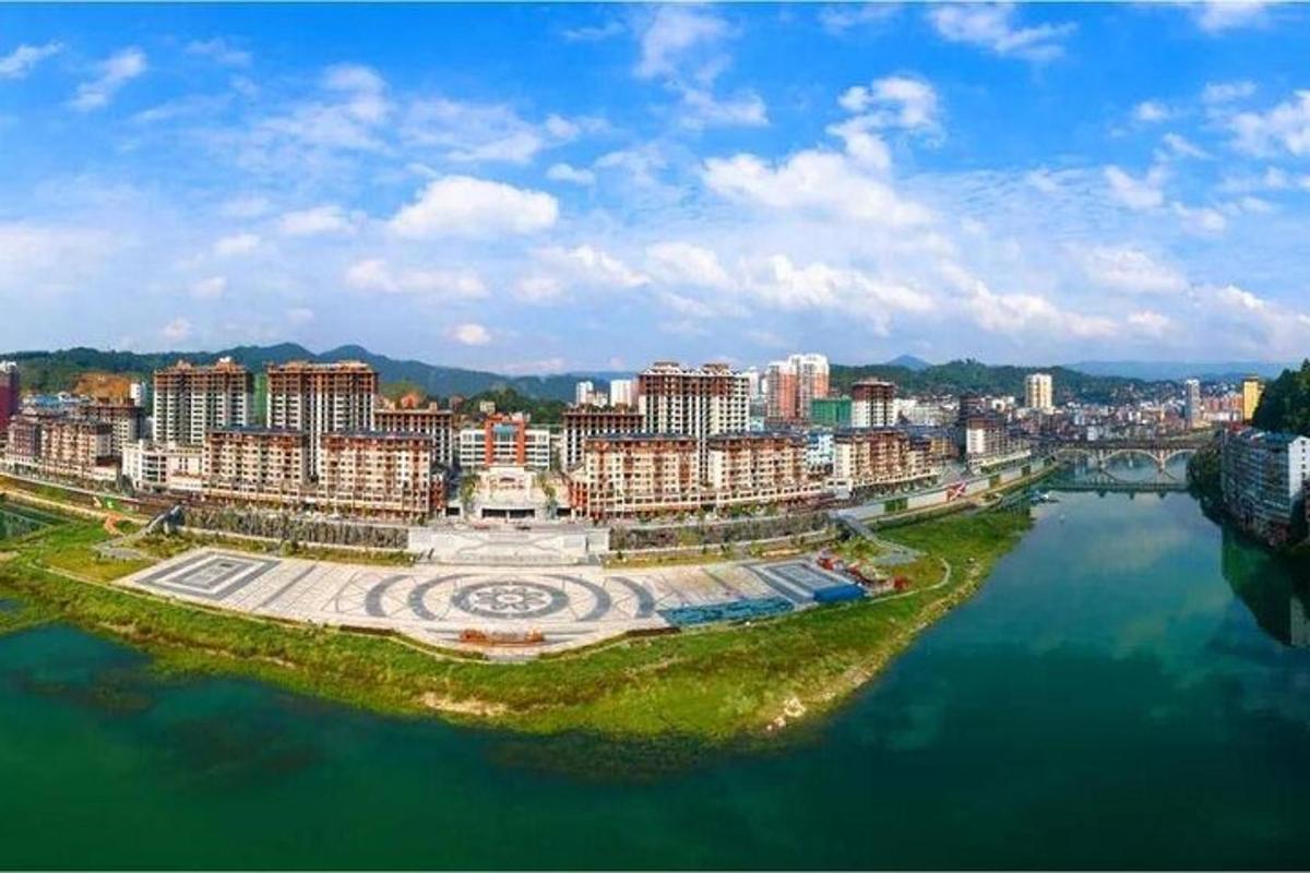 arial view of a city with a body of water