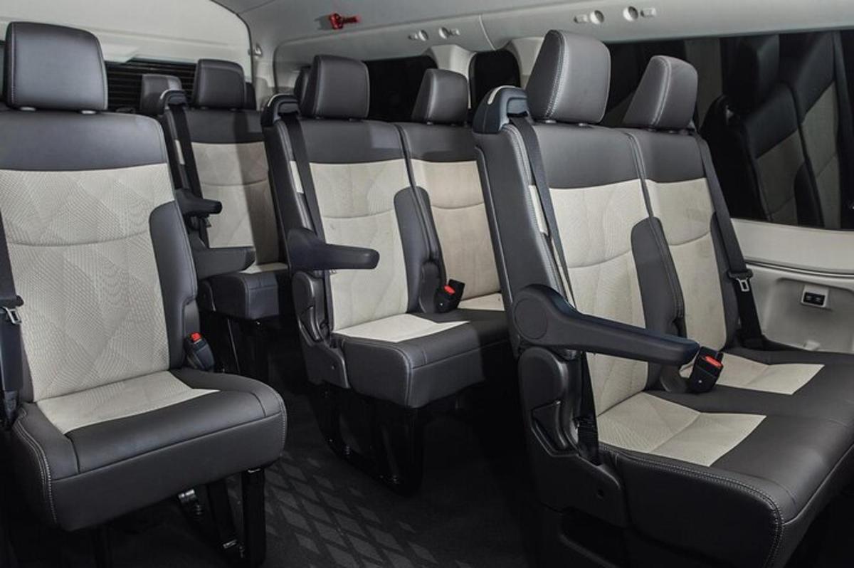 a view of the back seats of a van