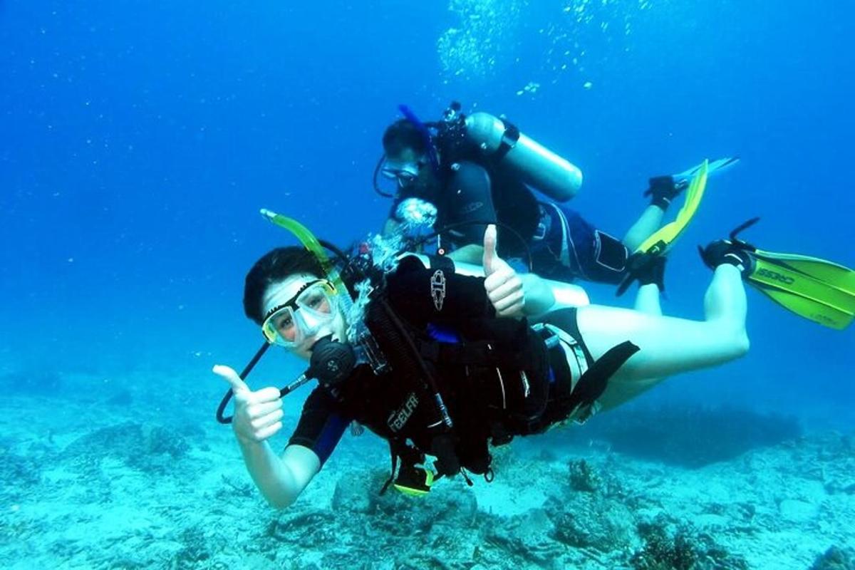 dues persones estan fent submarinisme a l'oceà
