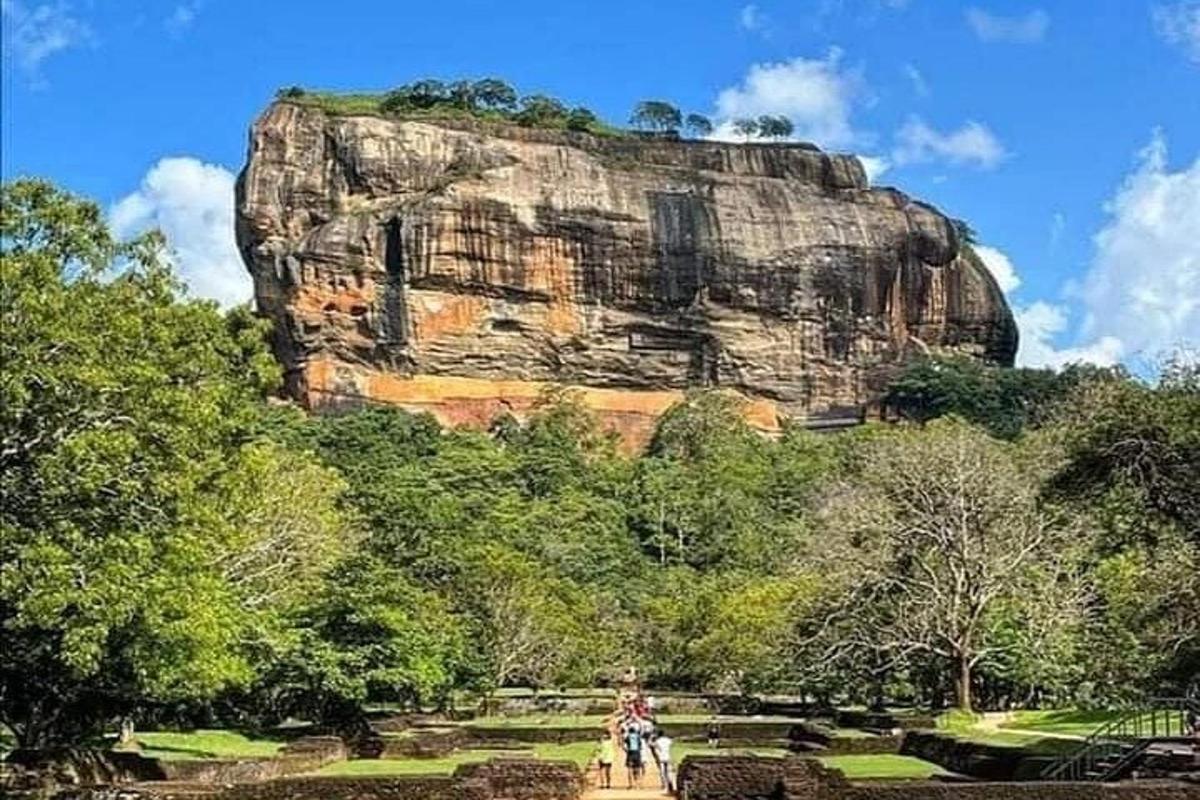 a large rock formation in the middle of a park
